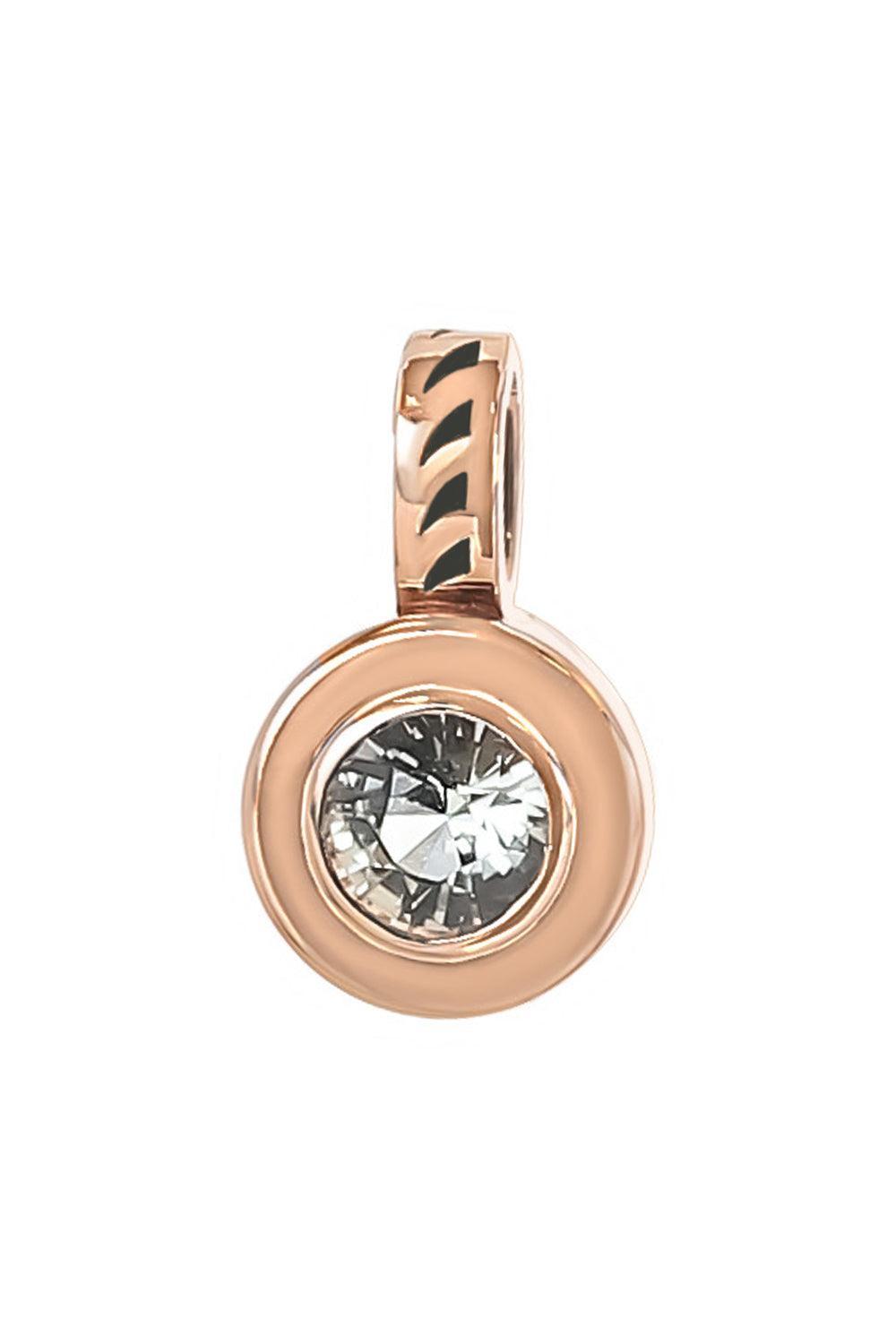 Sapphire Black Round Charm-ROSE GOLD-JEWELRYFINE JEWELPENDANT-DEZSO BY SARA BELTRAN