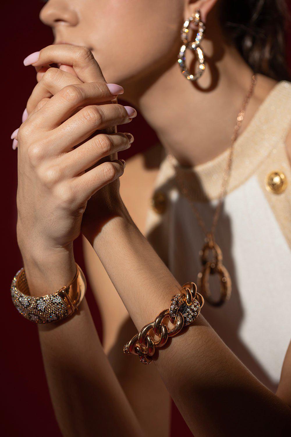 DIANA M. JEWELS-Diamond Link Bracelet-ROSE GOLD