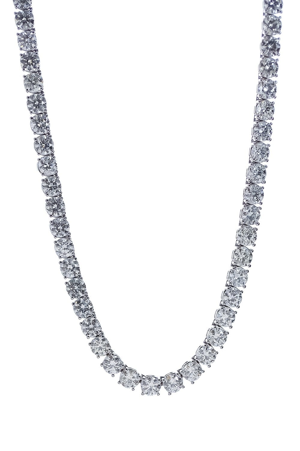 DIANA M. JEWELS-Classic Tennis Necklace-WHITE GOLD