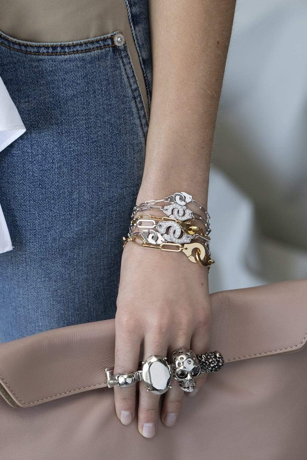 DINH VAN-Menottes R10 Diamond Chain Bracelet - White Gold-WHITE GOLD