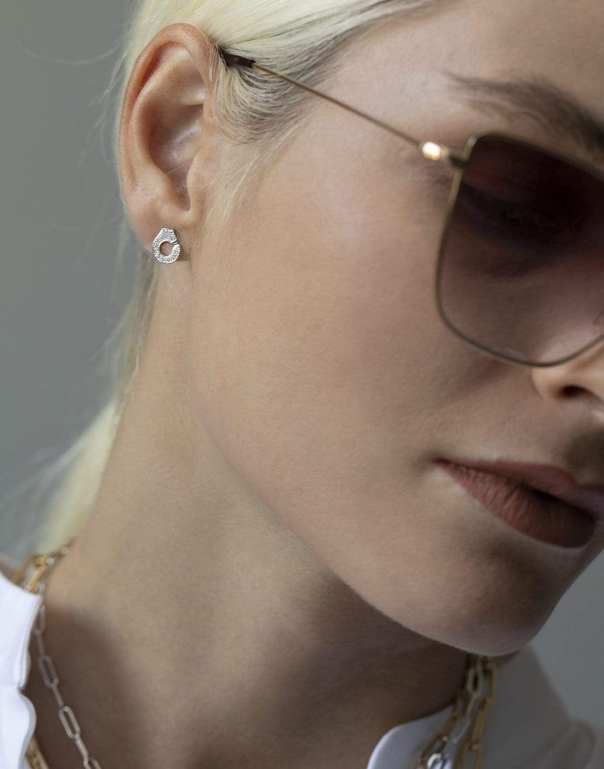 DINH VAN-Menottes R7.5 Diamond Studs - White Gold-WHITE GOLD