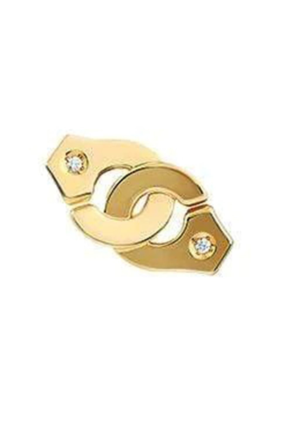 DINH VAN-Mono Menottes R8 Diamond Single Earring - Yellow Gold-YELLOW GOLD