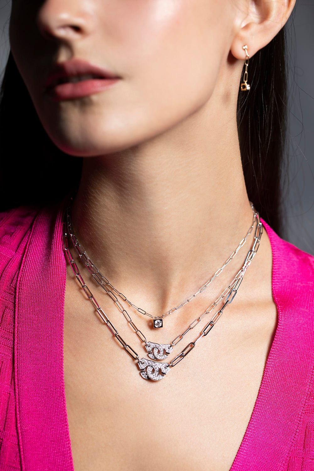 DINH VAN-Le Cube Diamant Large Necklace-WHITE GOLD