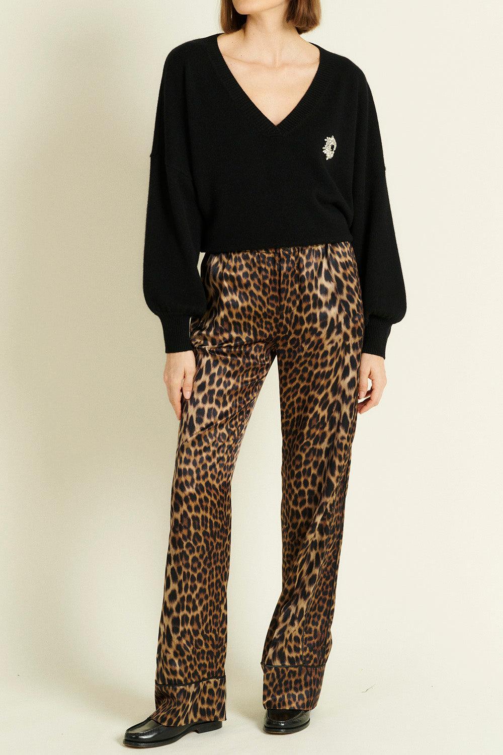  Joseph Pant - Leopard-ANIMAL-34-CLOTHINGPANTSLIM FIT-DMN PARIS 
