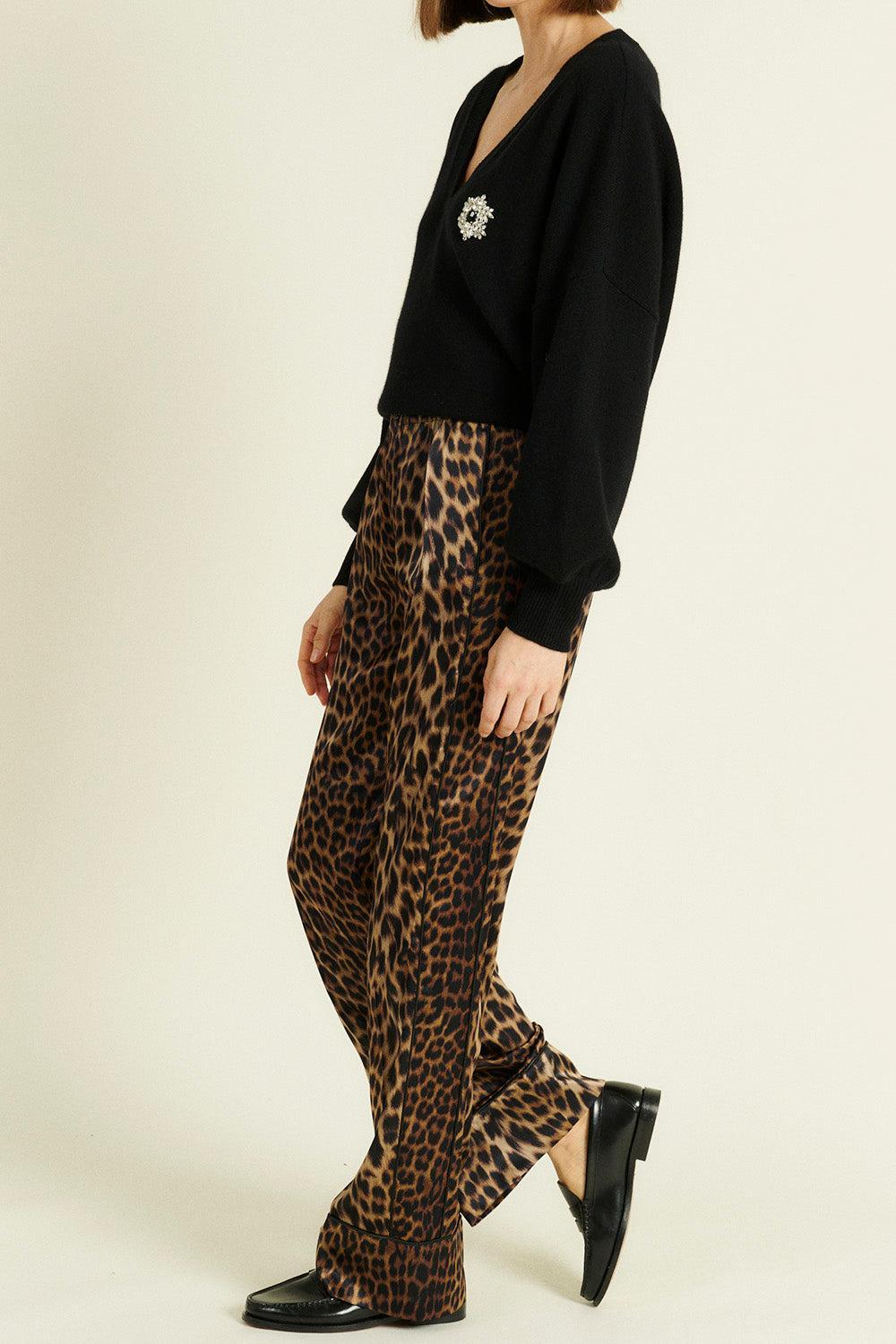  Joseph Pant - Leopard-ANIMAL-34-CLOTHINGPANTSLIM FIT-DMN PARIS 