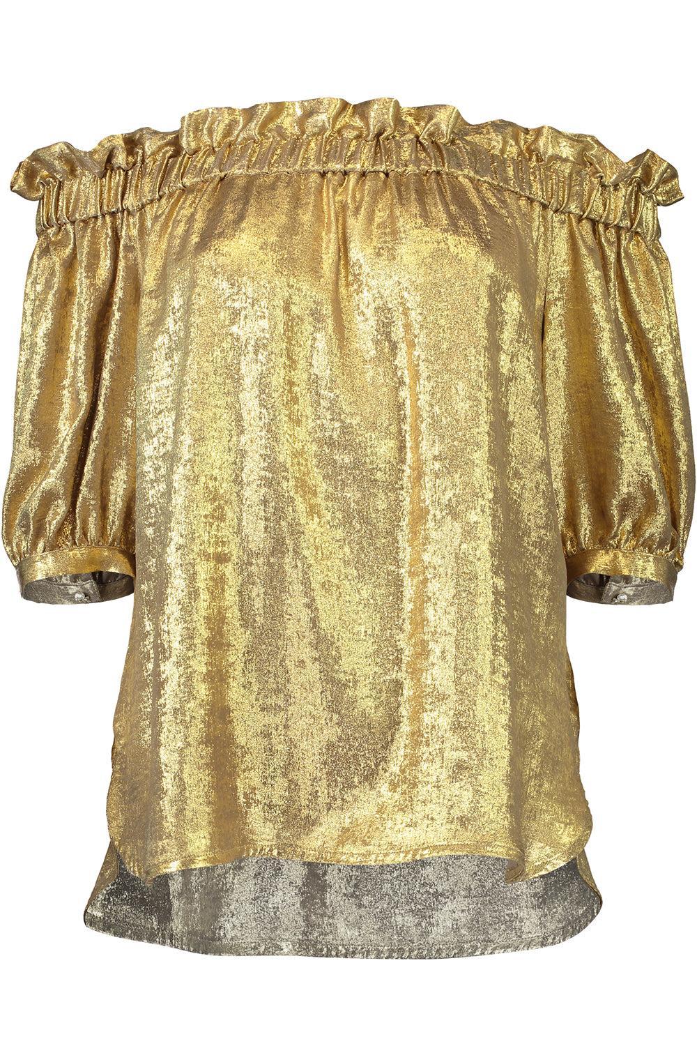 Sandie Blouse-GOLD-34-CLOTHINGTOPBLOUSE-DMN PARIS