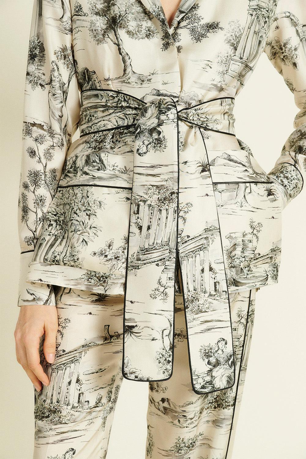 Ava Belt Blouse-NOVELTY-36-CLOTHINGTOPBLOUSE-DMN PARIS