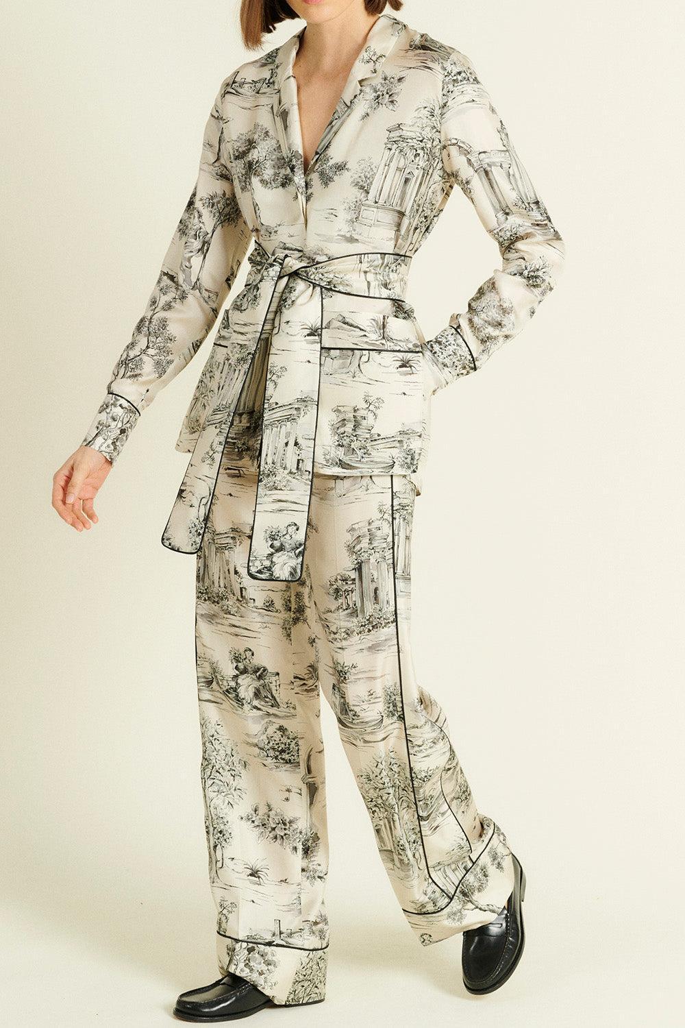 Ava Belt Blouse-NOVELTY-36-CLOTHINGTOPBLOUSE-DMN PARIS