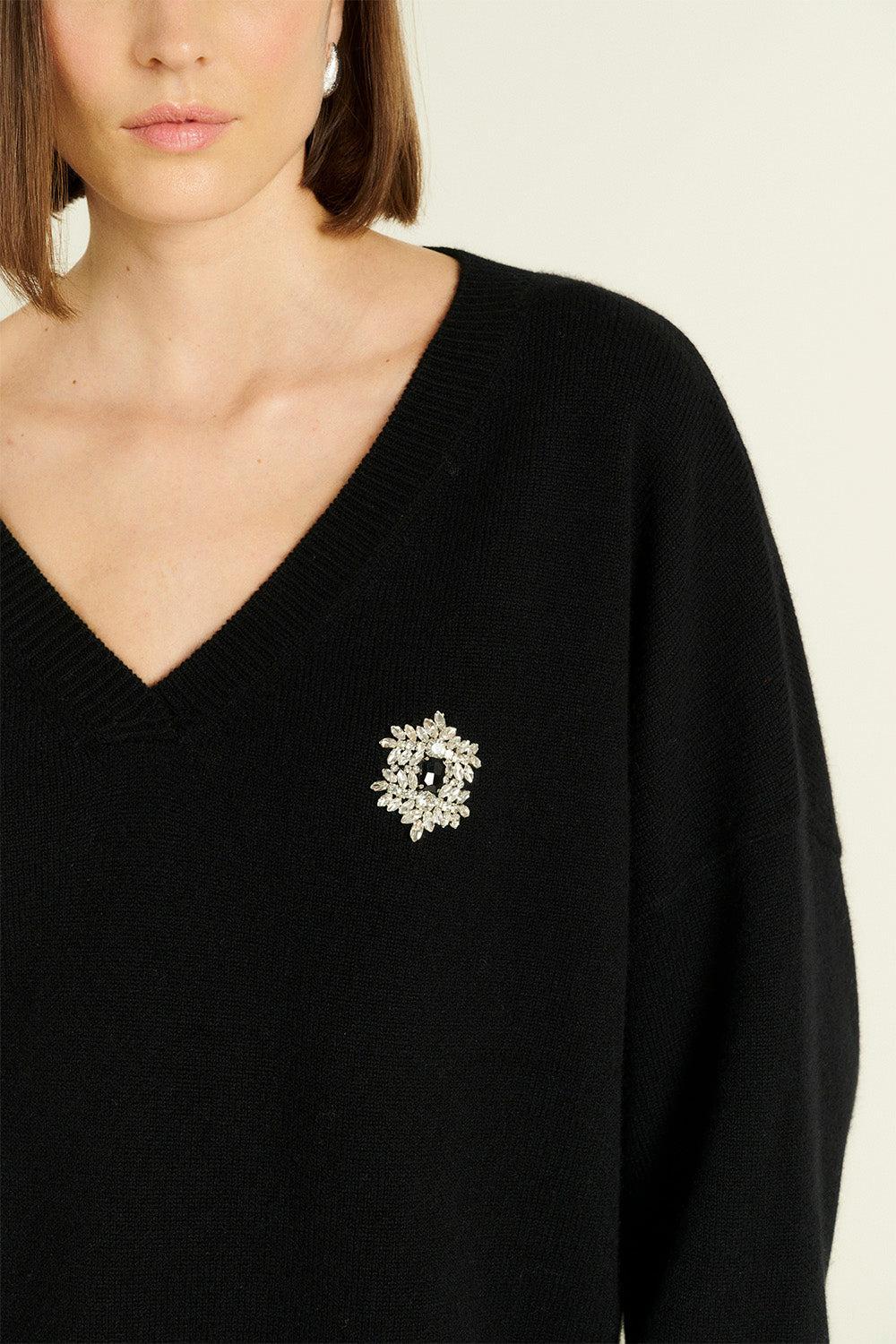 Perle Knit Top-BLACK-1-CLOTHINGTOPSWEATER-DMN PARIS