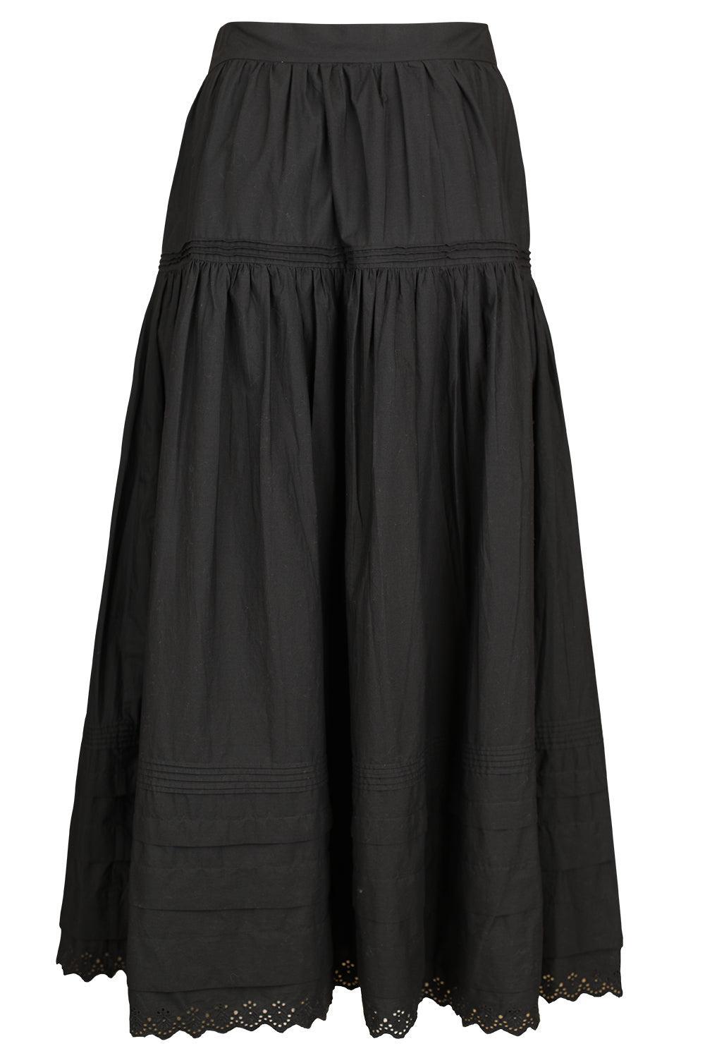 Sebastiane Midi Skirt - Black-BLACK-XS-CLOTHINGSKIRTMIDI-DOEN