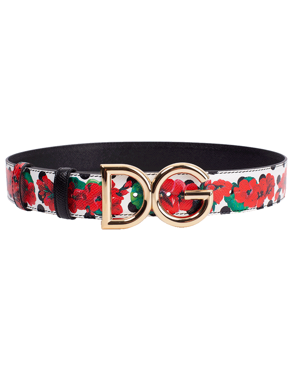DOLCE & GABBANA-Reversible Print Leather Belt-