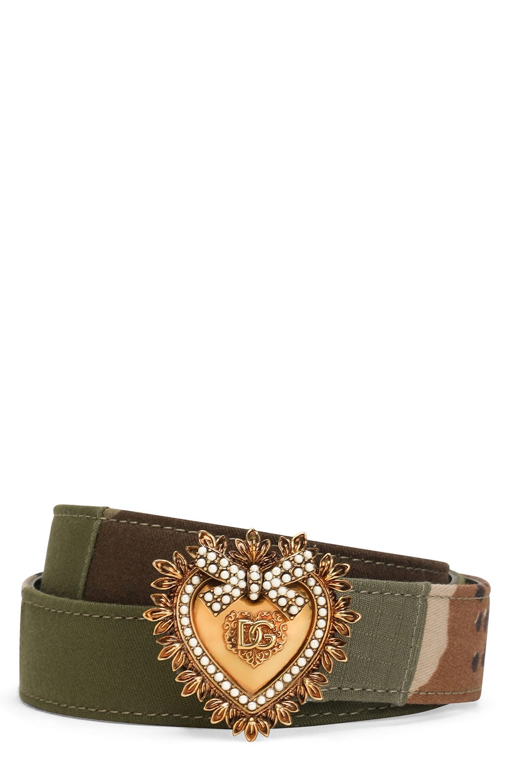 DOLCE & GABBANA-Belt With Heart Buckle-