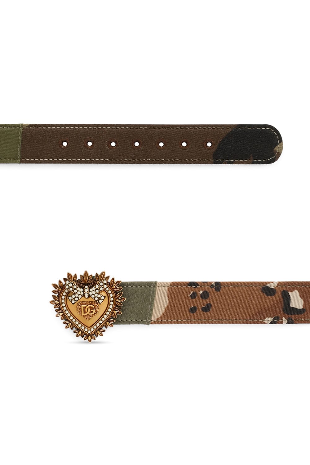 DOLCE & GABBANA-Belt With Heart Buckle-