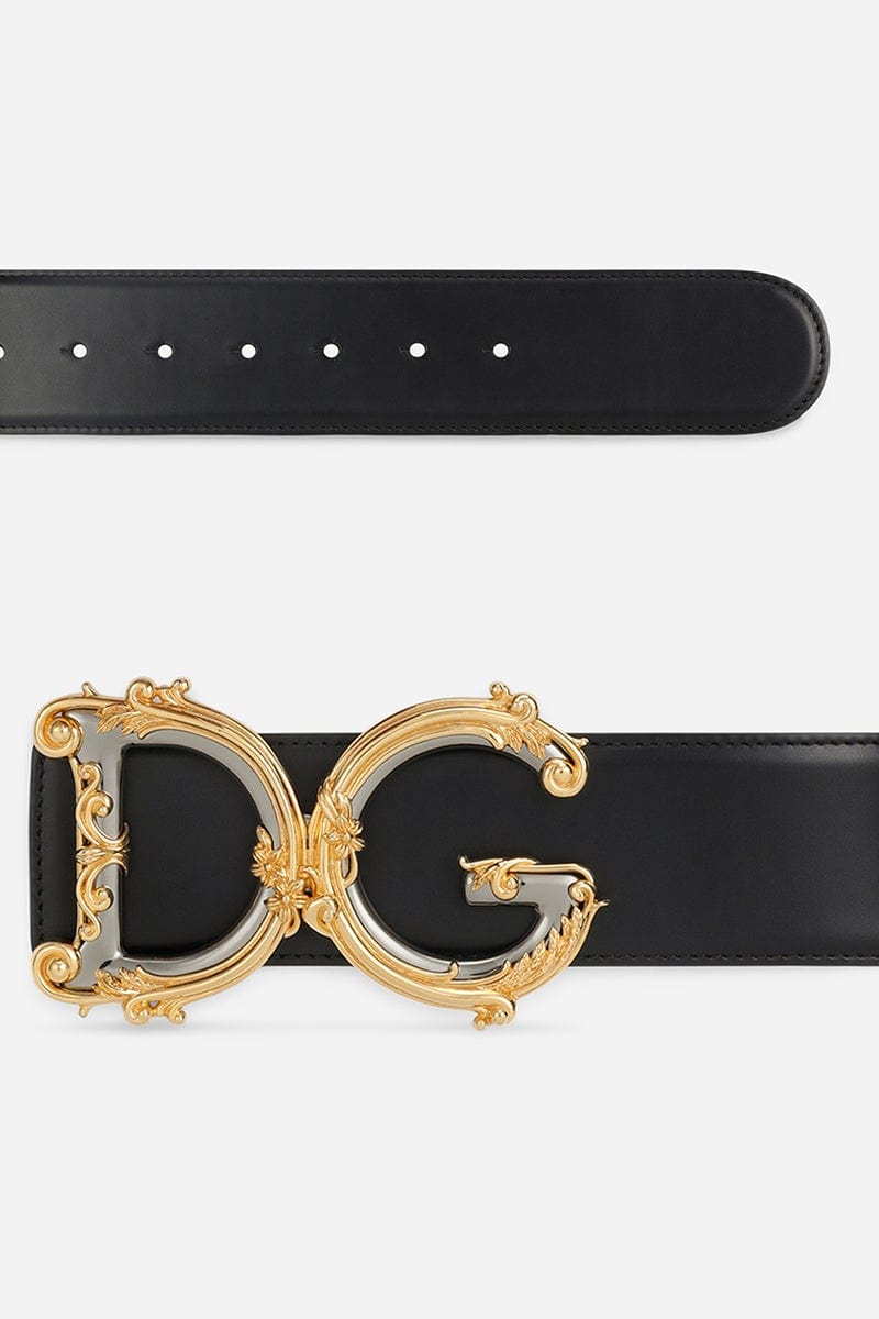 DOLCE & GABBANA-Belt With DG Logo Buckle - Nero-