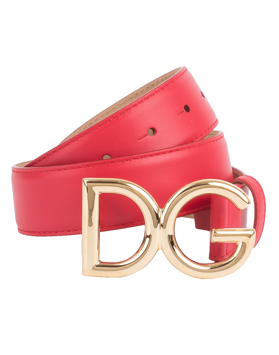 DOLCE & GABBANA-DG Logo Leather Belt-
