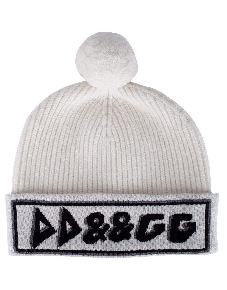 DOLCE & GABBANA-White DG Beanie-WHITE