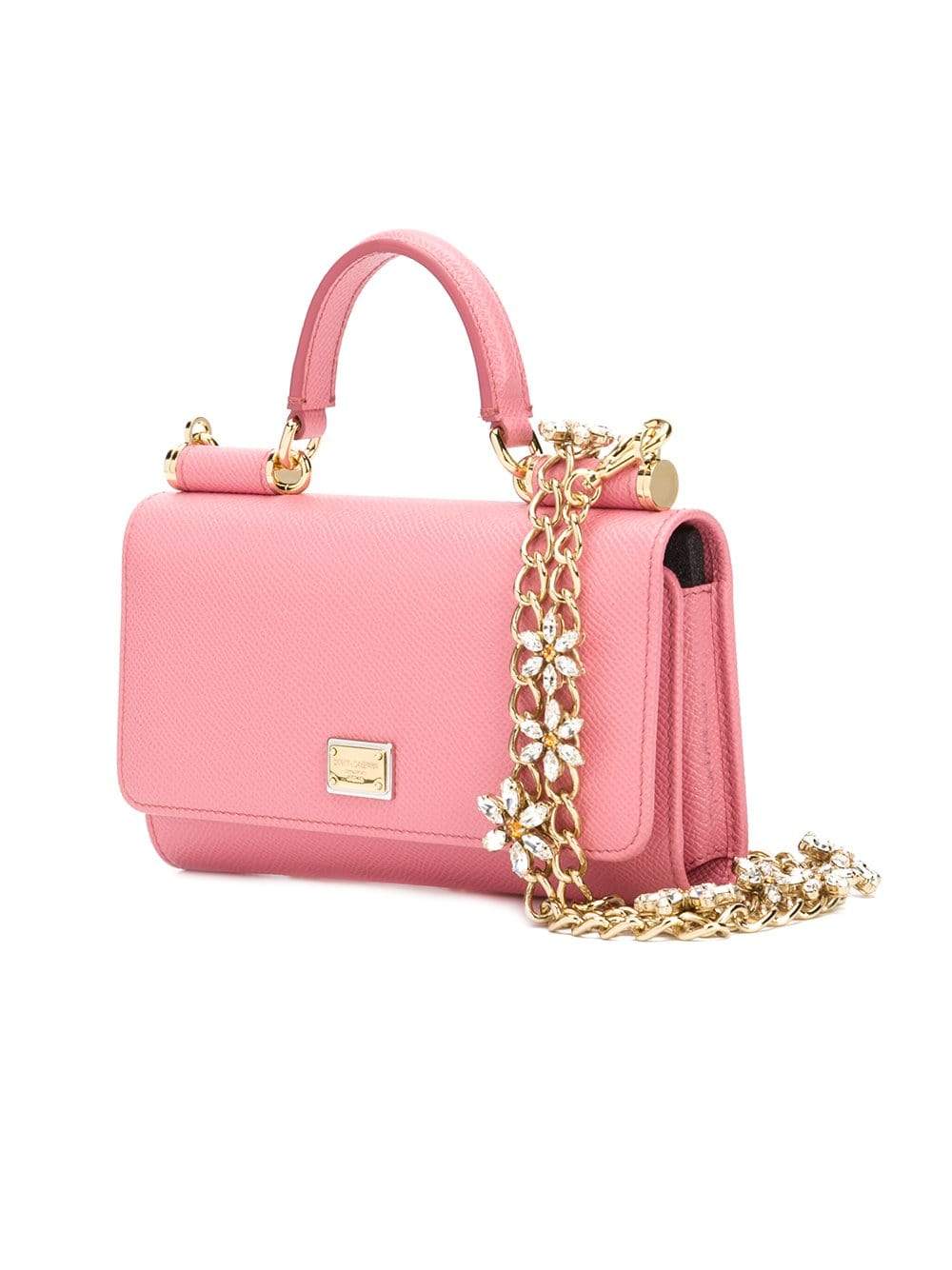 DOLCE & GABBANA-Sicily Von Crystal Belt And Wallet-ROSA