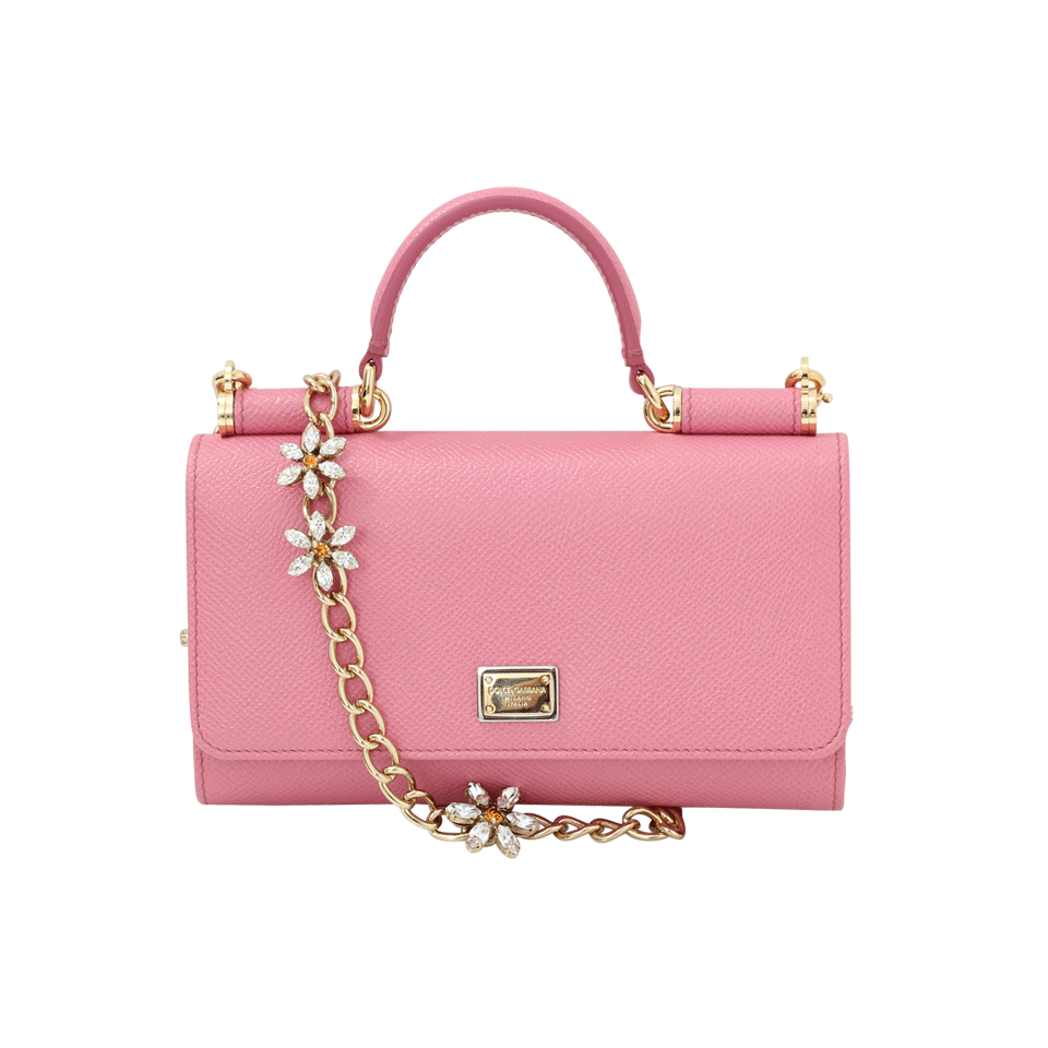 DOLCE & GABBANA-Sicily Von Crystal Belt And Wallet-ROSA