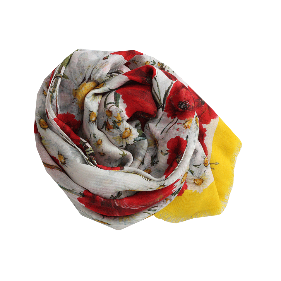 DOLCE & GABBANA-Bordered Poppy Scarf-LAZZARO