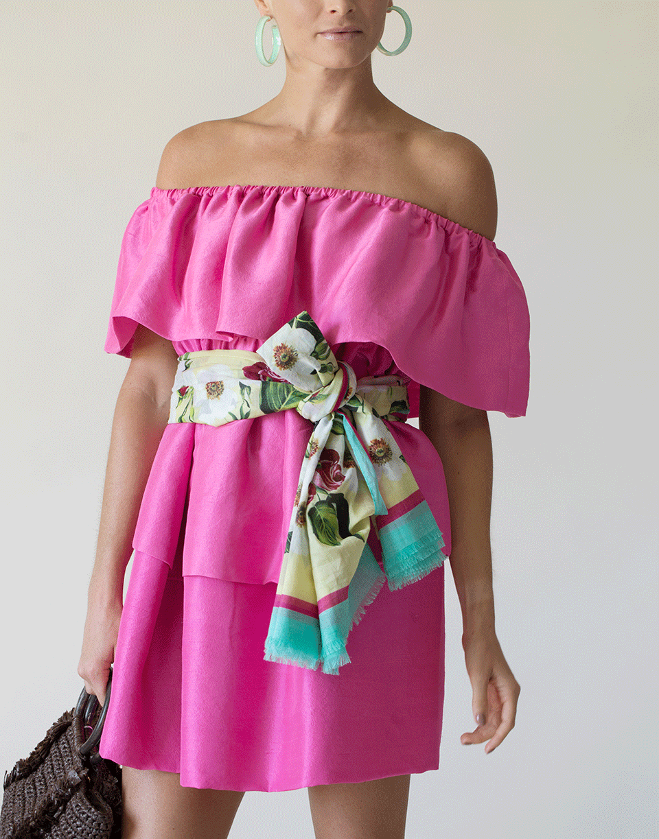 DOLCE & GABBANA-Yellow and Rose Print Pareo-YLLW/ROS