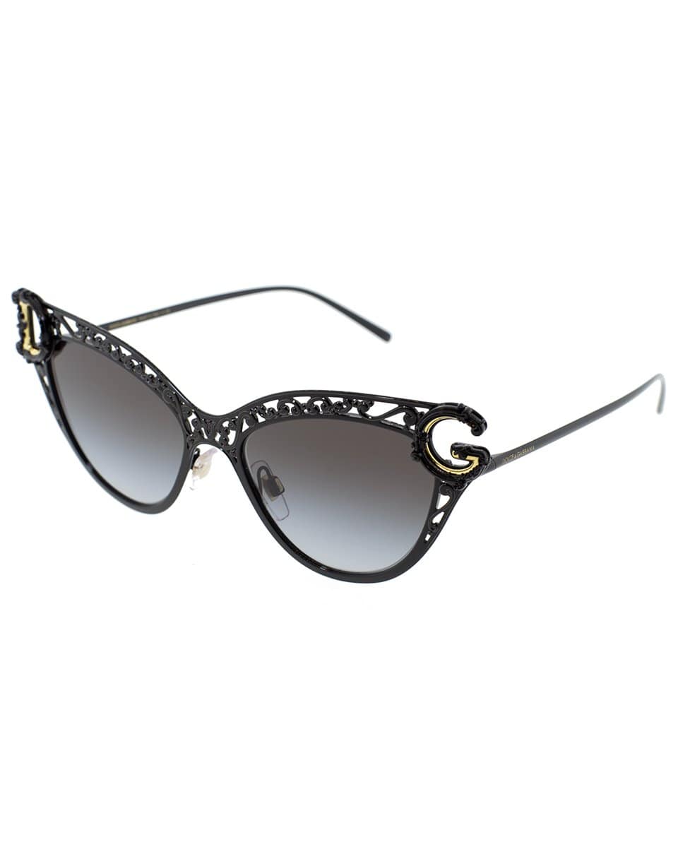 DOLCE & GABBANA-Devotion Black Cat-Eye Sunglasses-BLACK