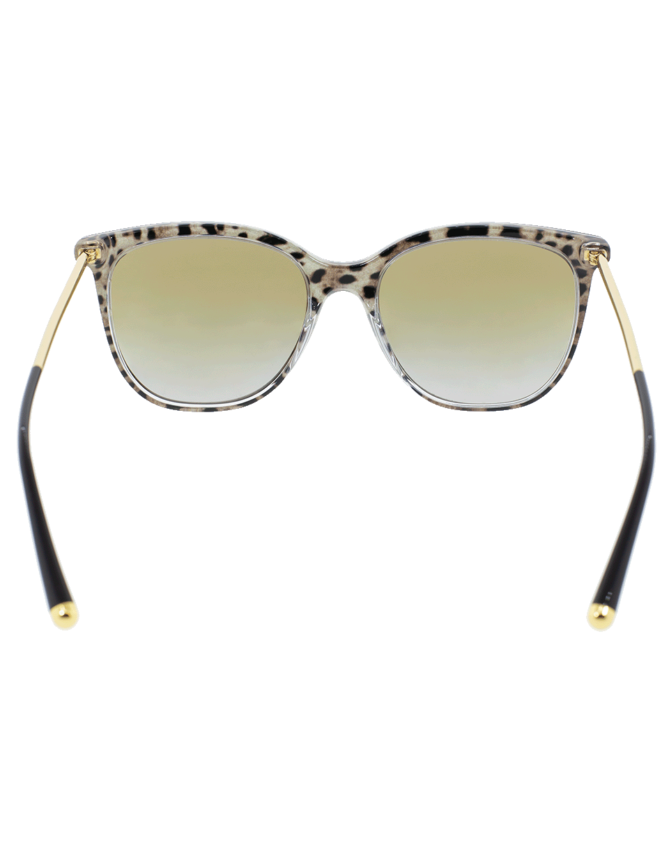 DOLCE & GABBANA-Leopard Square Sunglasses-BLACK