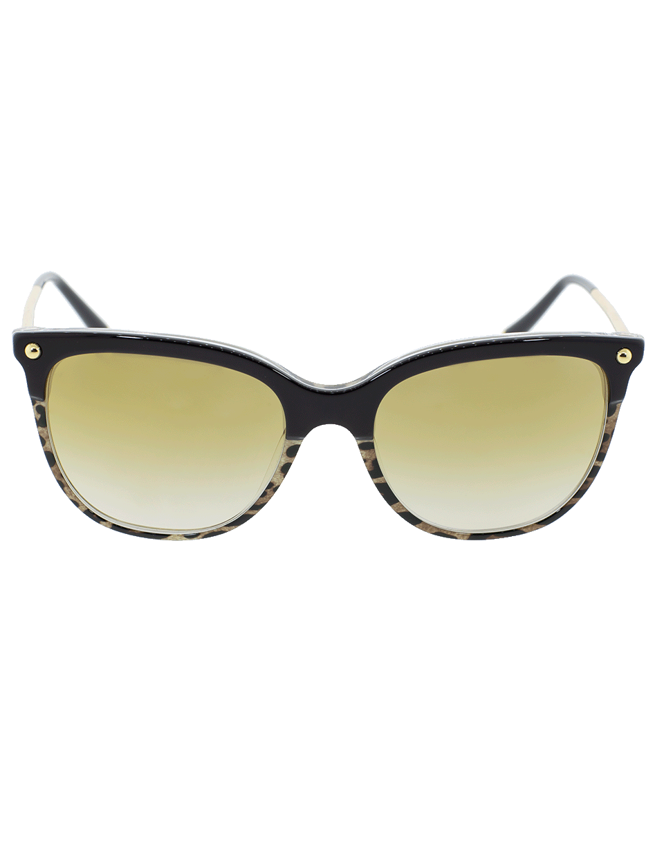 DOLCE & GABBANA-Leopard Square Sunglasses-BLACK