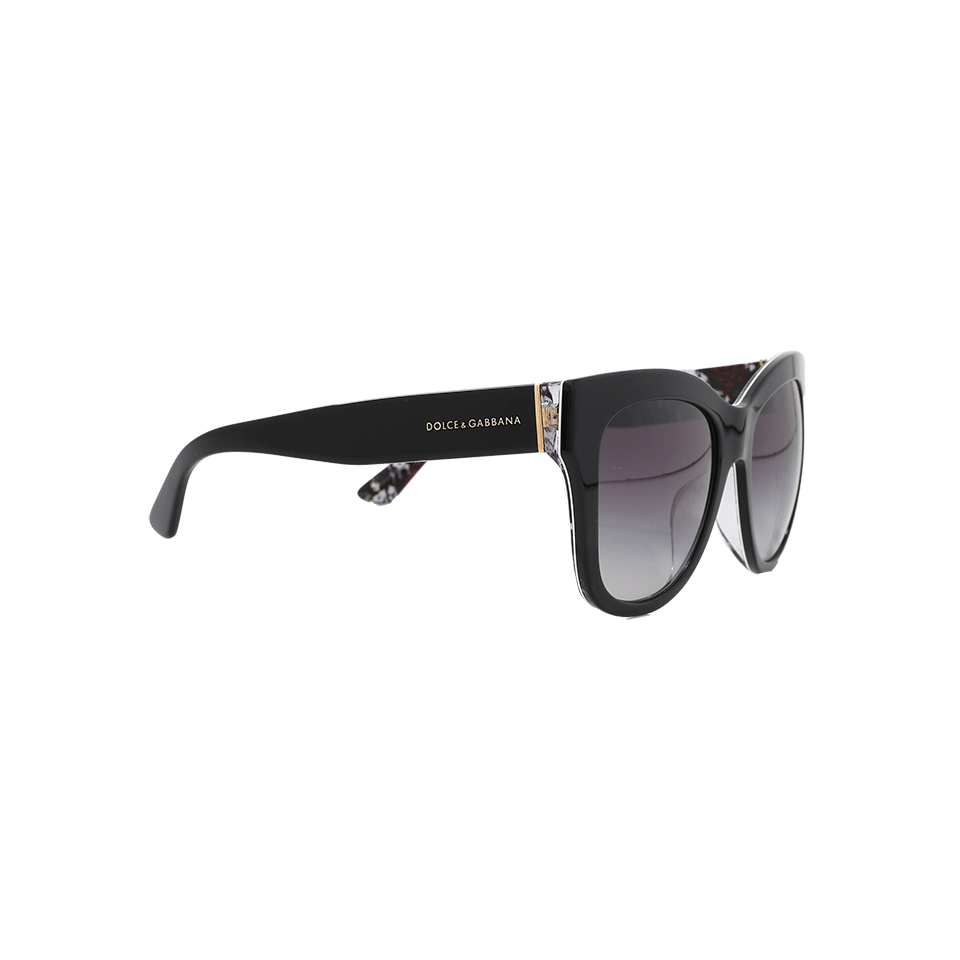 DOLCE & GABBANA-Rose Print Sunglasses-BLACK