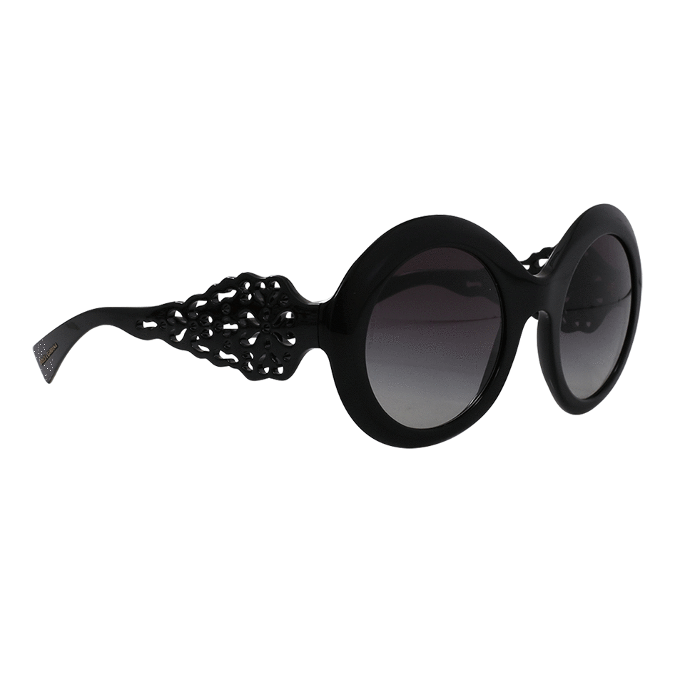 DOLCE & GABBANA-Round Sunglasses-BLCK/GREY