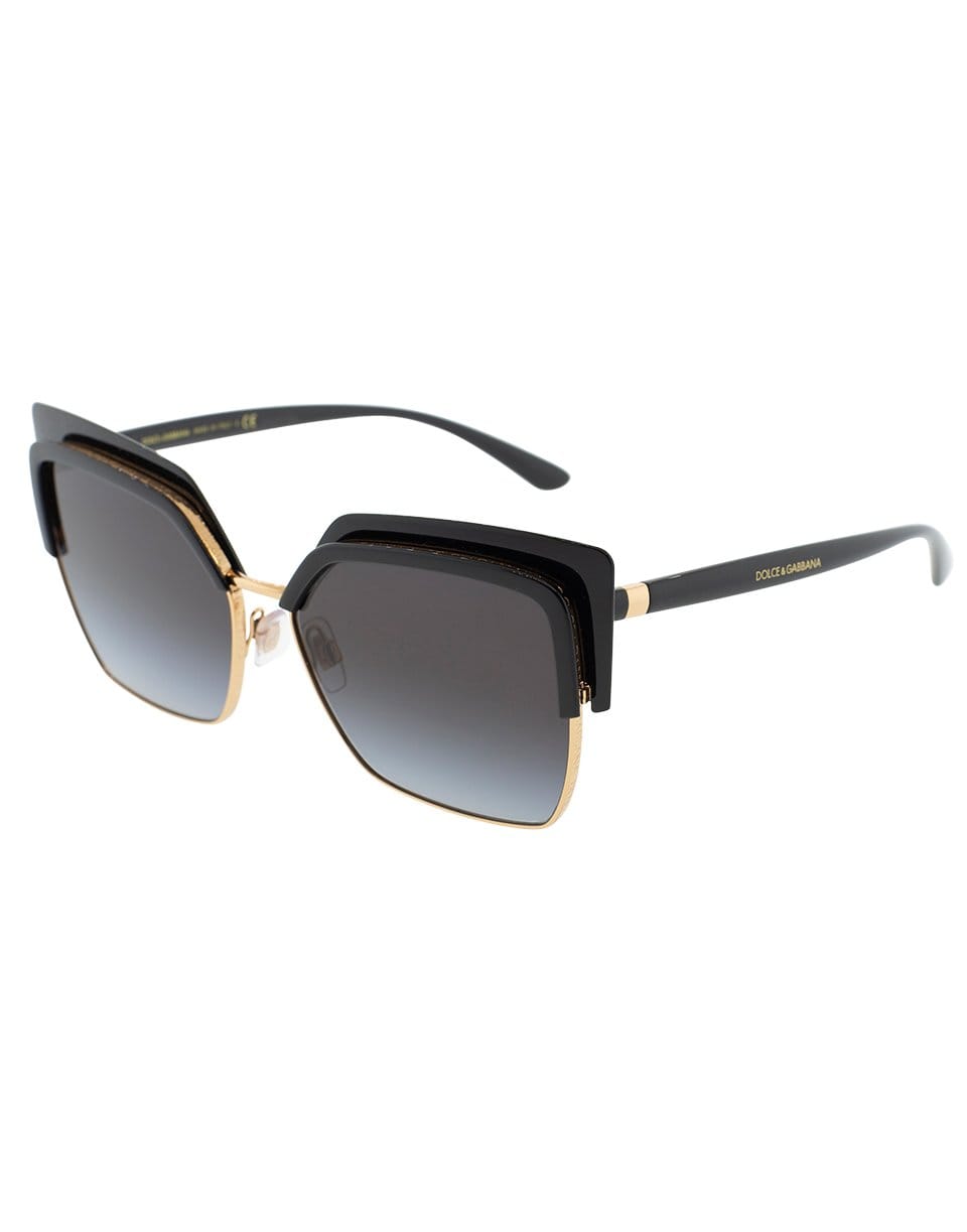 DOLCE & GABBANA-Black Butterfly Sunglasses-BLK/PNK