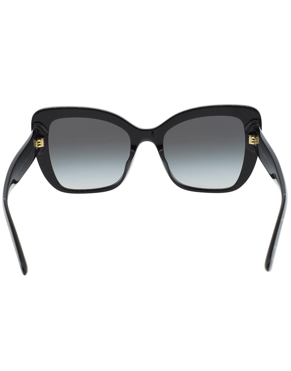 DOLCE & GABBANA-Rose Print Acetate Sunglasses-BLK/RED