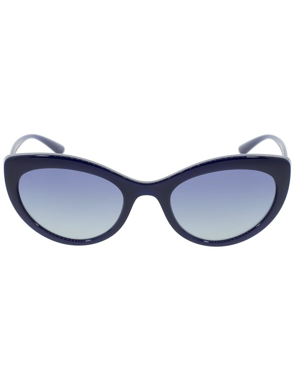 DOLCE & GABBANA-Blue Slim Cat Eye Sunglasses-BLUE