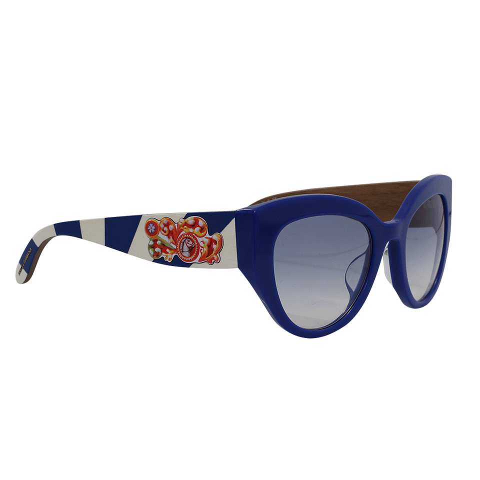 DOLCE & GABBANA-Printed Sunglasses-BLUE