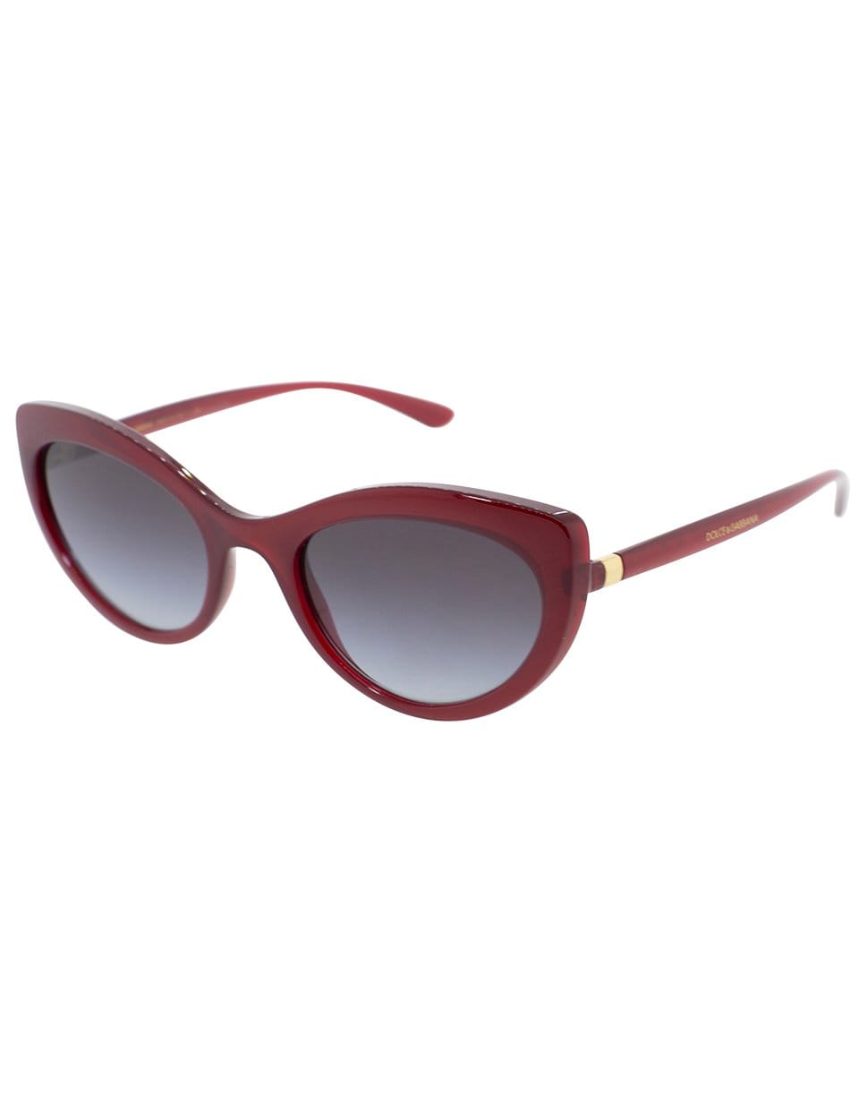 DOLCE & GABBANA-Bordeaux Slim Cat Eye Sunglasses-BORDEAUX