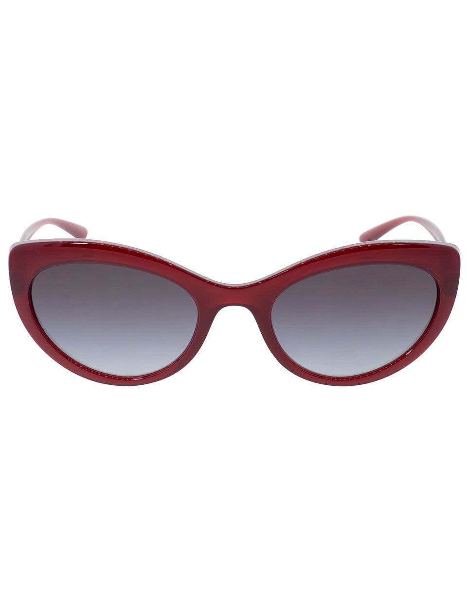 DOLCE & GABBANA-Bordeaux Slim Cat Eye Sunglasses-BORDEAUX