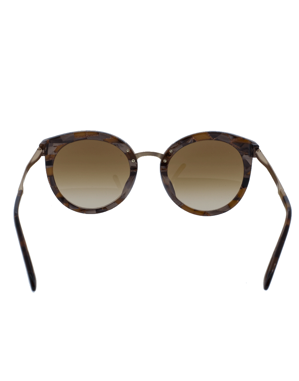 DOLCE & GABBANA-Round Frame Sunglasses-BRONZE