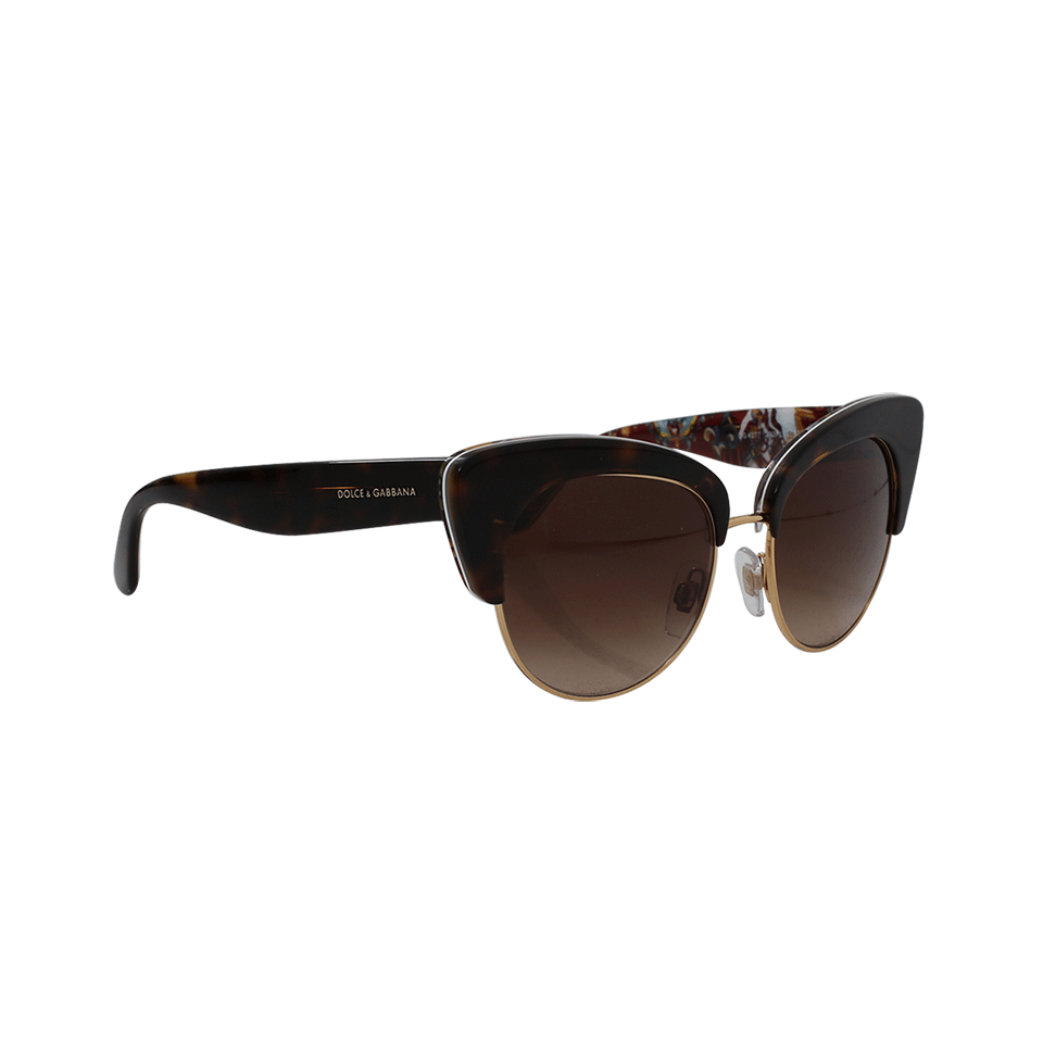 DOLCE & GABBANA-Havana Cat Eye Sunglasses-BROWN