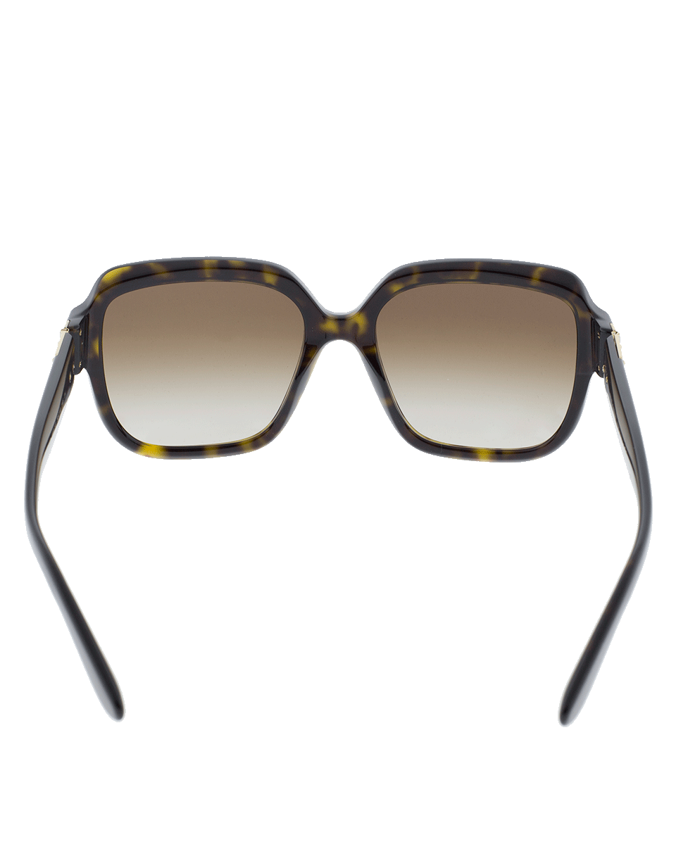 DOLCE & GABBANA-Large Havana Square Frame Sunglasses-BROWN