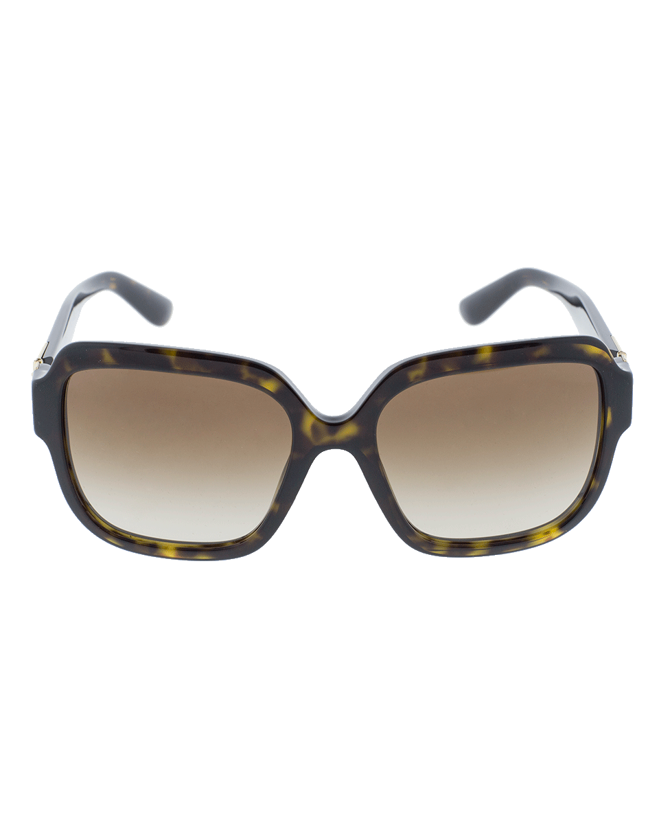 DOLCE & GABBANA-Large Havana Square Frame Sunglasses-BROWN