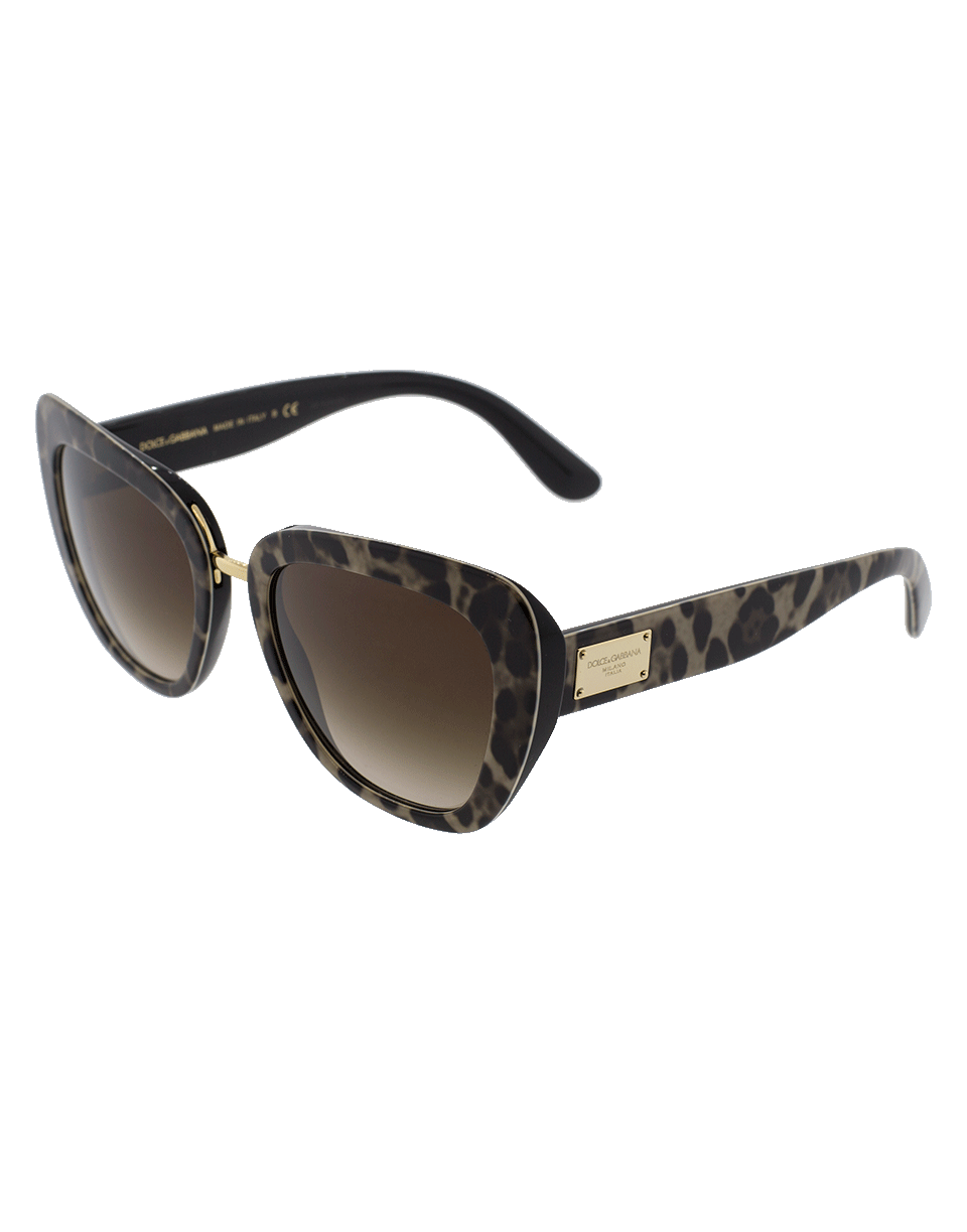 DOLCE & GABBANA-Leopard Sunglasses-BROWN