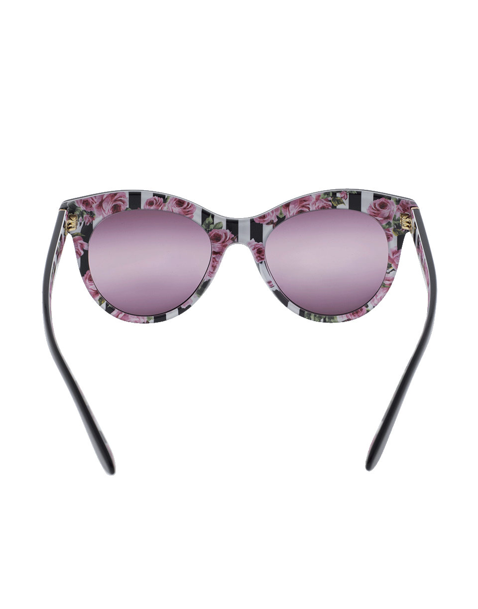 DOLCE & GABBANA-Rose Print Sunglasses-BRWN PNK