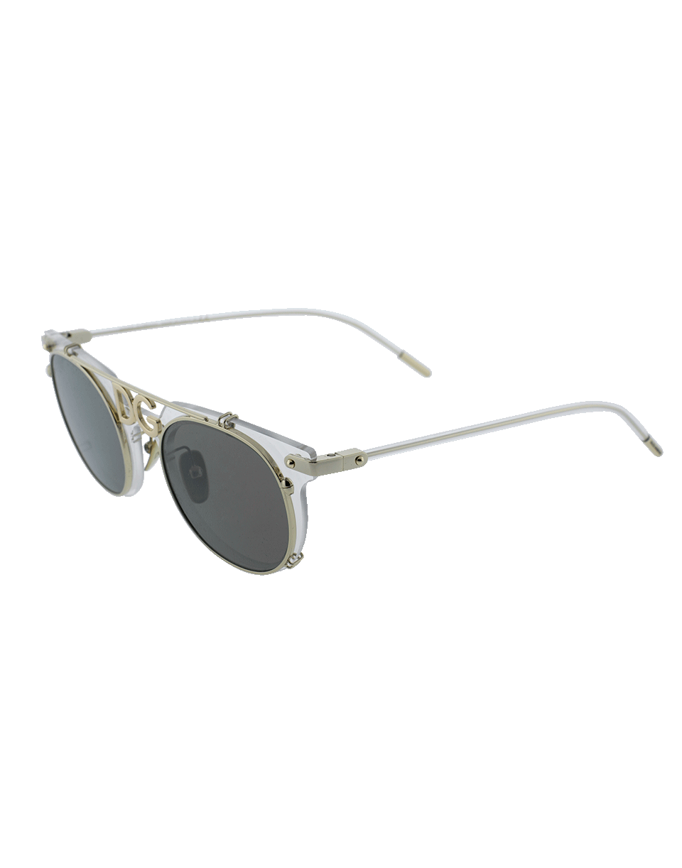 DOLCE & GABBANA-Gold Frame Sunglasses-CLEAR