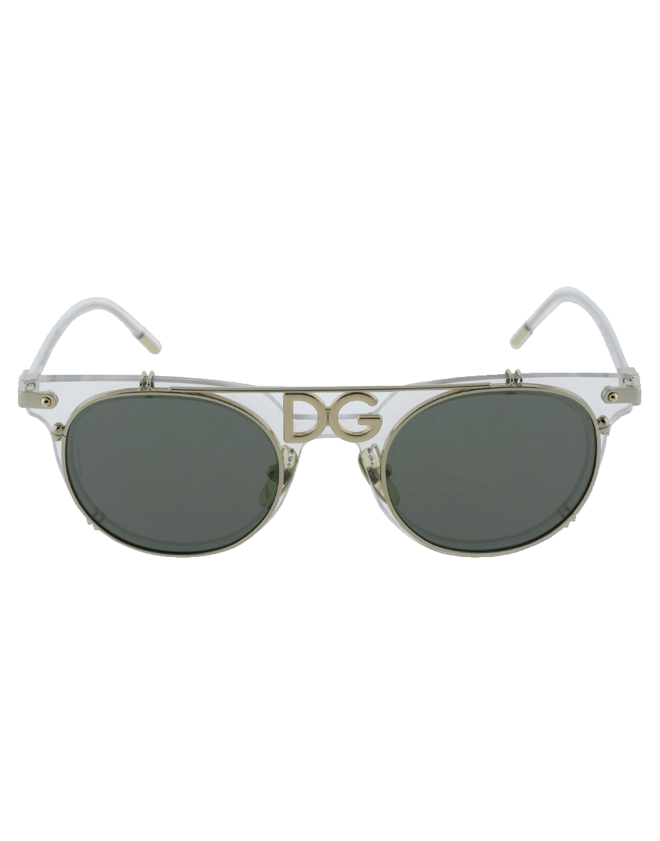 DOLCE & GABBANA-Gold Frame Sunglasses-CLEAR