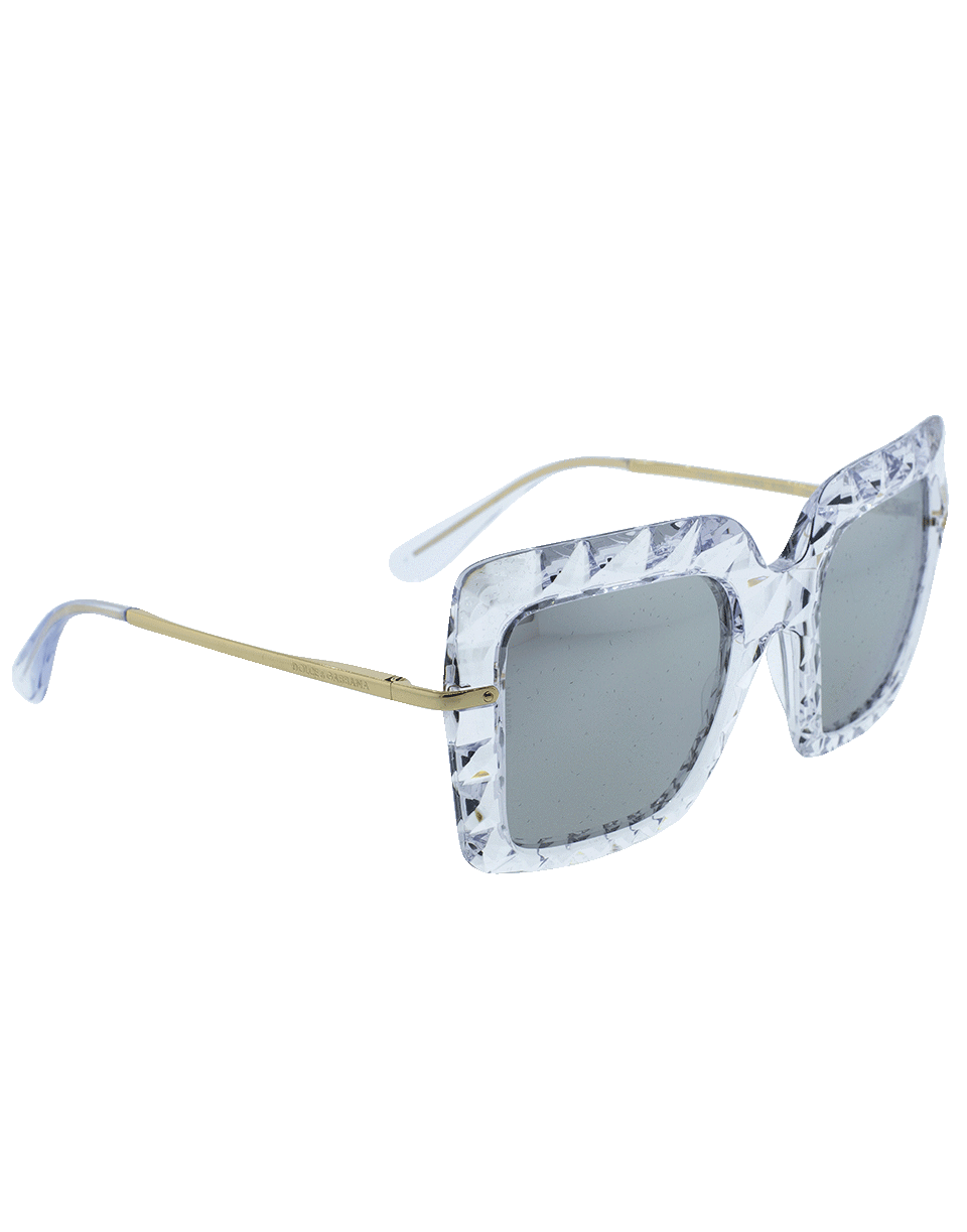 DOLCE & GABBANA-Square Frame Sunglasses-CRYSTAL