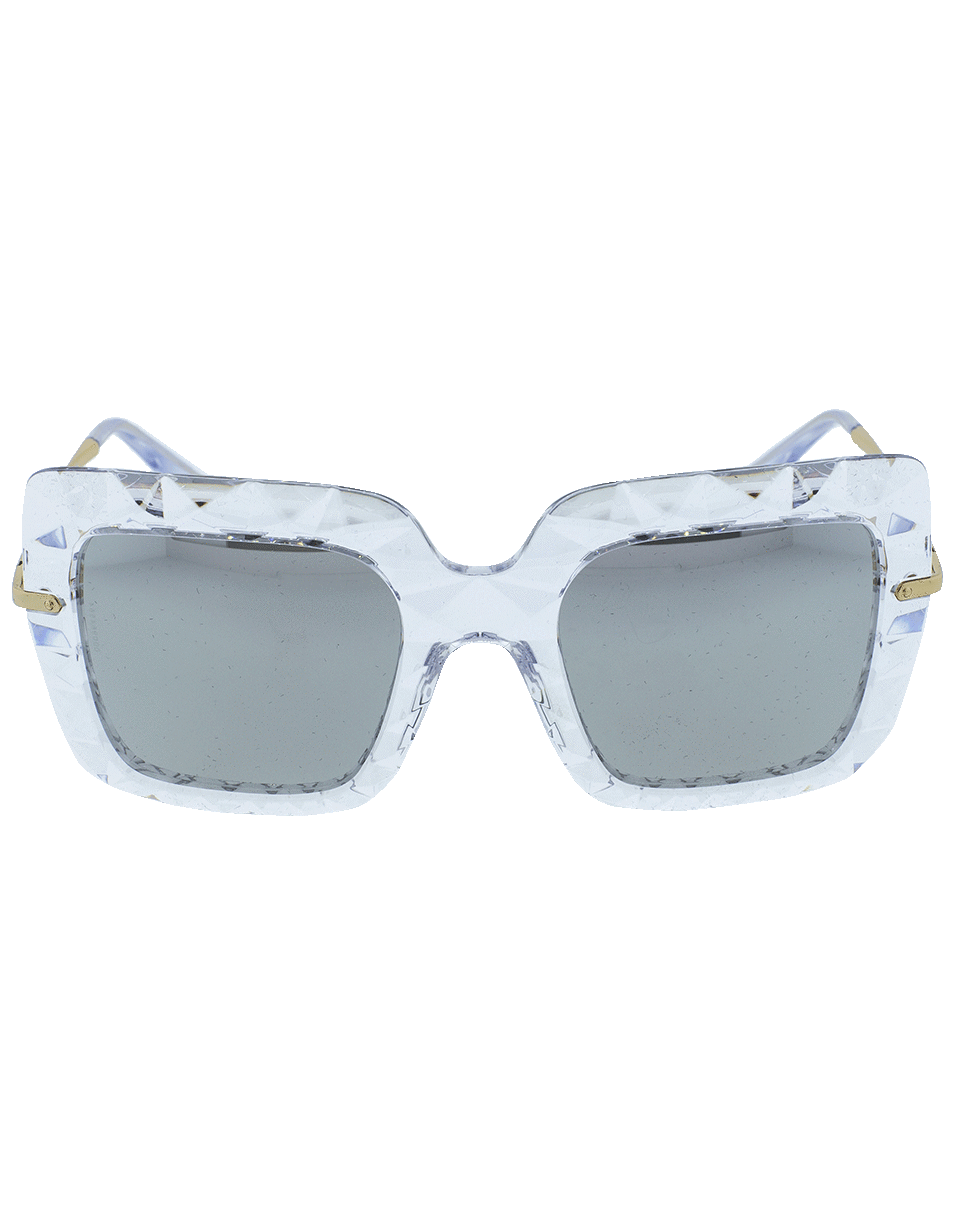 DOLCE & GABBANA-Square Frame Sunglasses-CRYSTAL