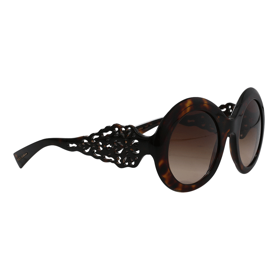 DOLCE & GABBANA-Round Havana Sunglasses-DRKBRWN