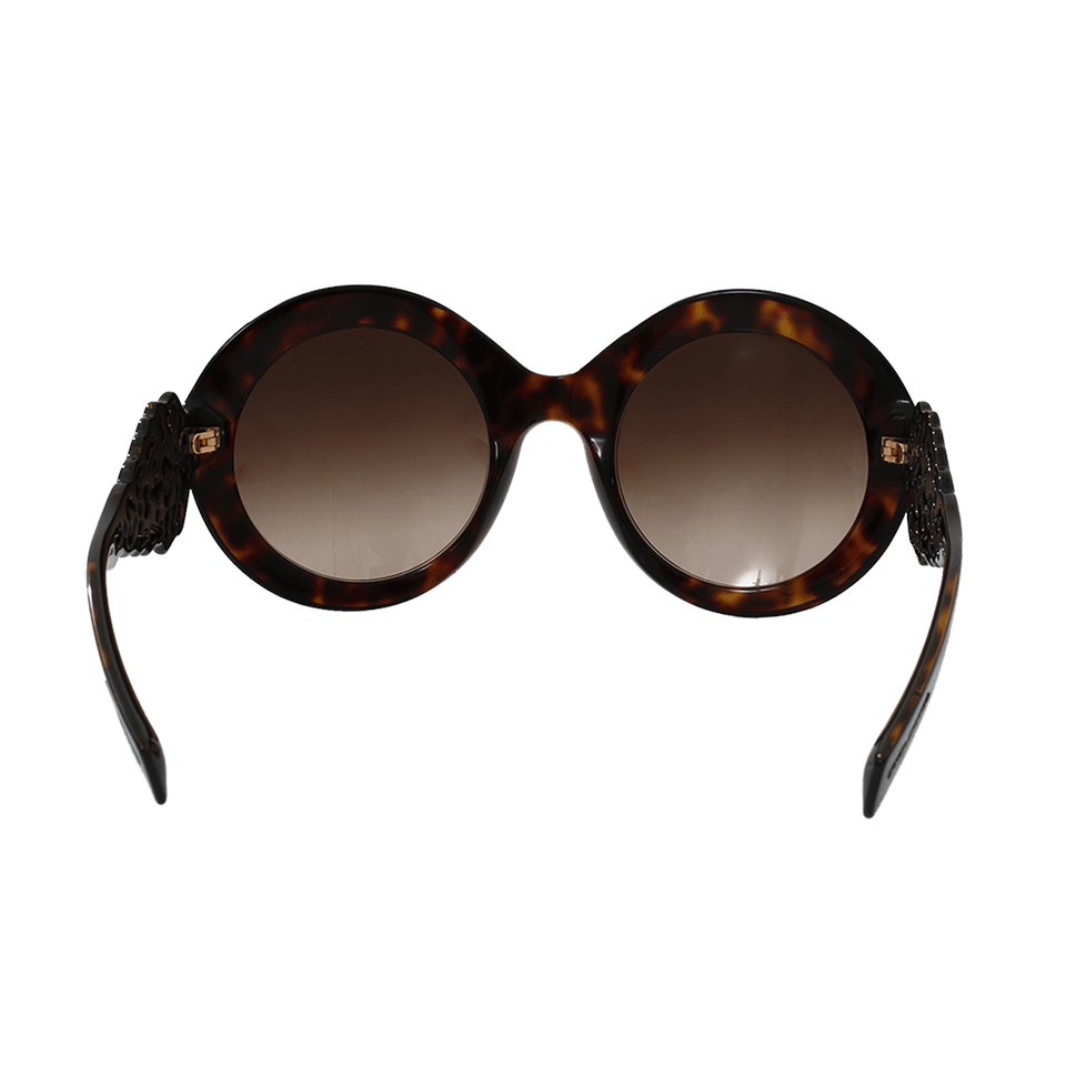 DOLCE & GABBANA-Round Havana Sunglasses-DRKBRWN