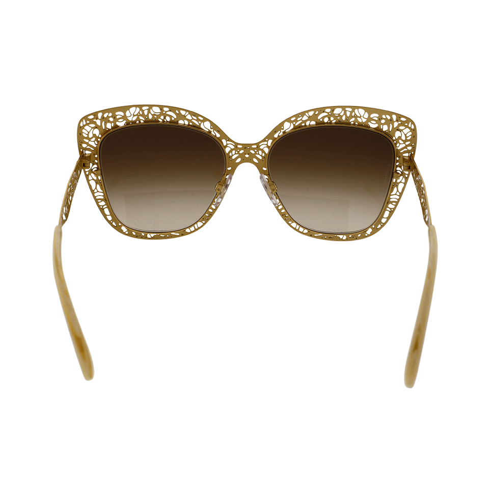 DOLCE & GABBANA-Metal Butterfly Sunglasses-GLD/BRWN