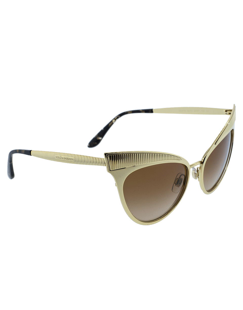 DOLCE & GABBANA-Cat Eye Metal Frame Sunglasses-GOLD