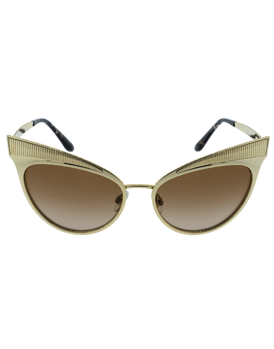 DOLCE & GABBANA-Cat Eye Metal Frame Sunglasses-GOLD